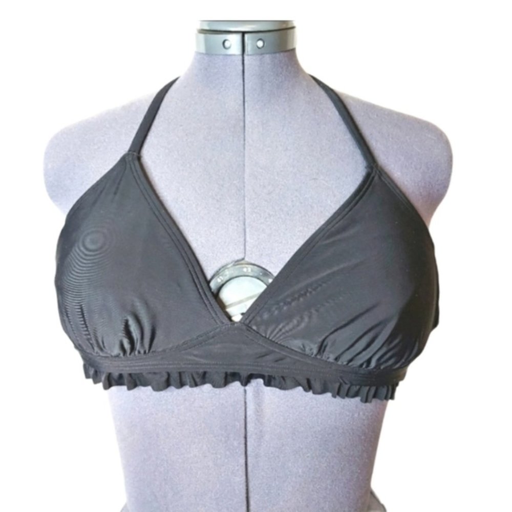 Old Navy Scalloped Edge Black Bikini Top Size M